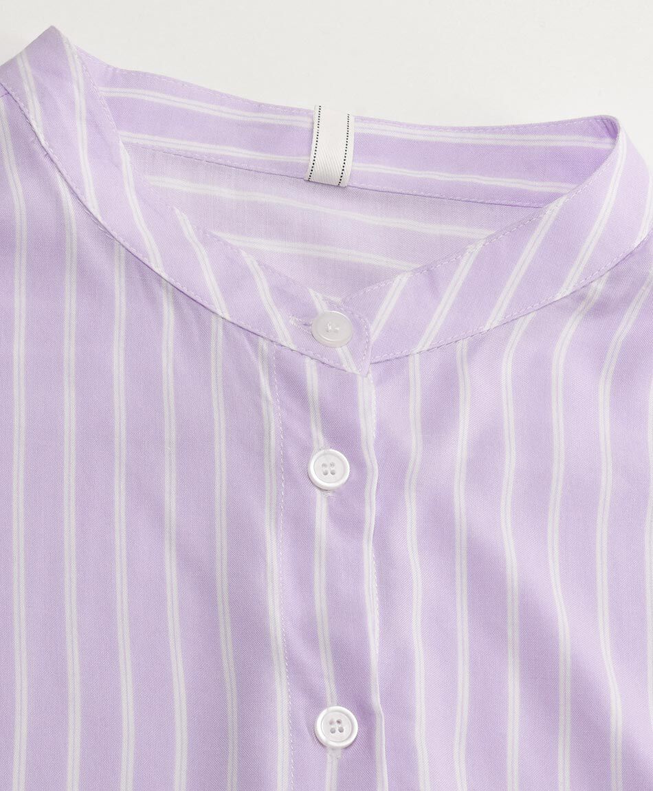 Camisa mujer l&iacute;neas cuello mao