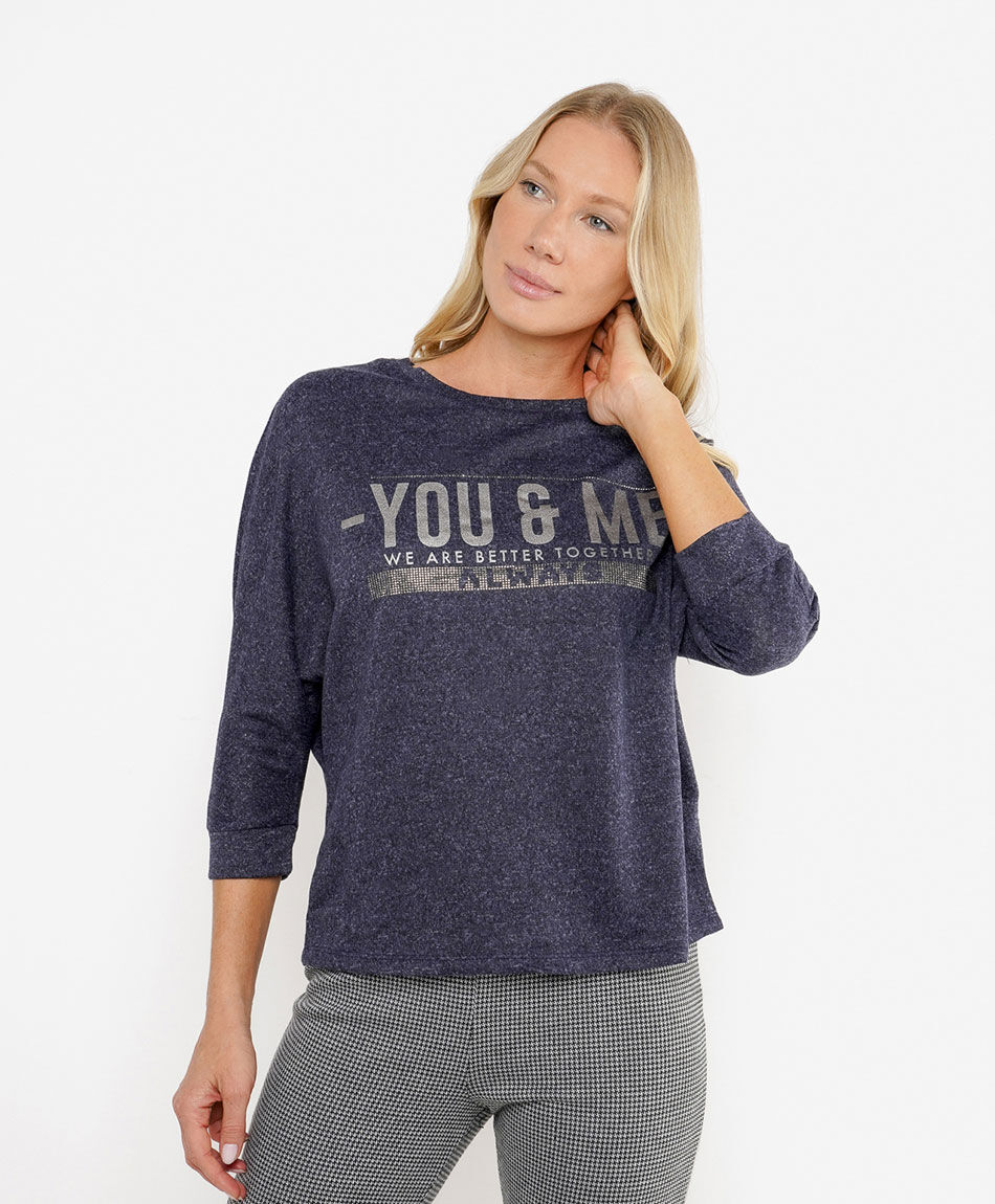 Remera mujer lanosa texto