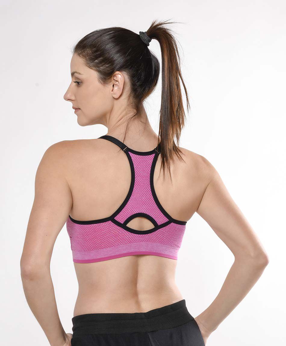 Top deportivo mujer malla escote redondo