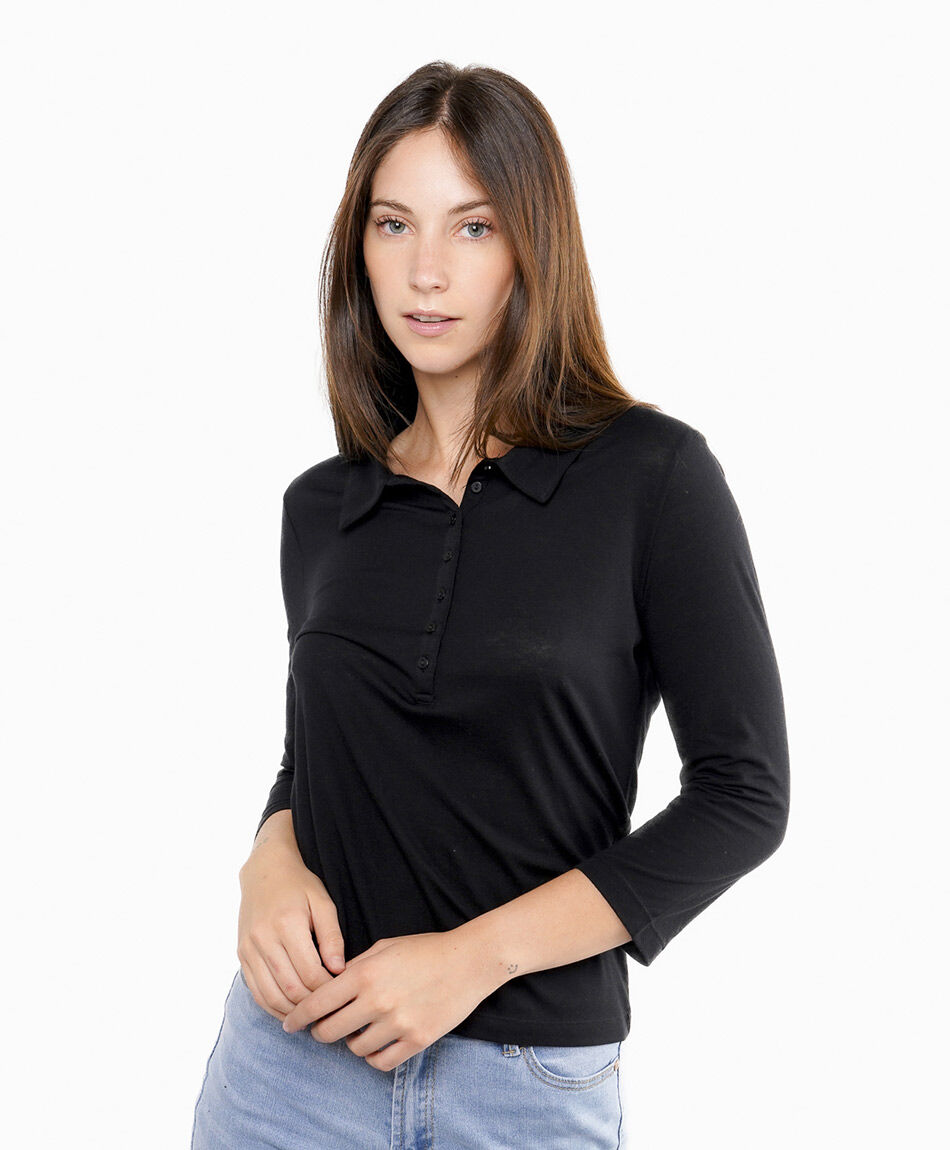 Remera mujer dise&ntilde;o botones black