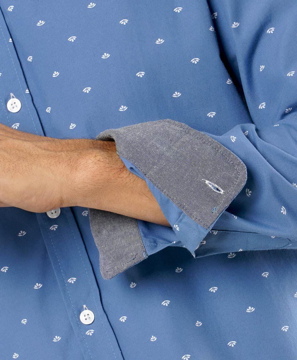 Camisa hombre celeste print