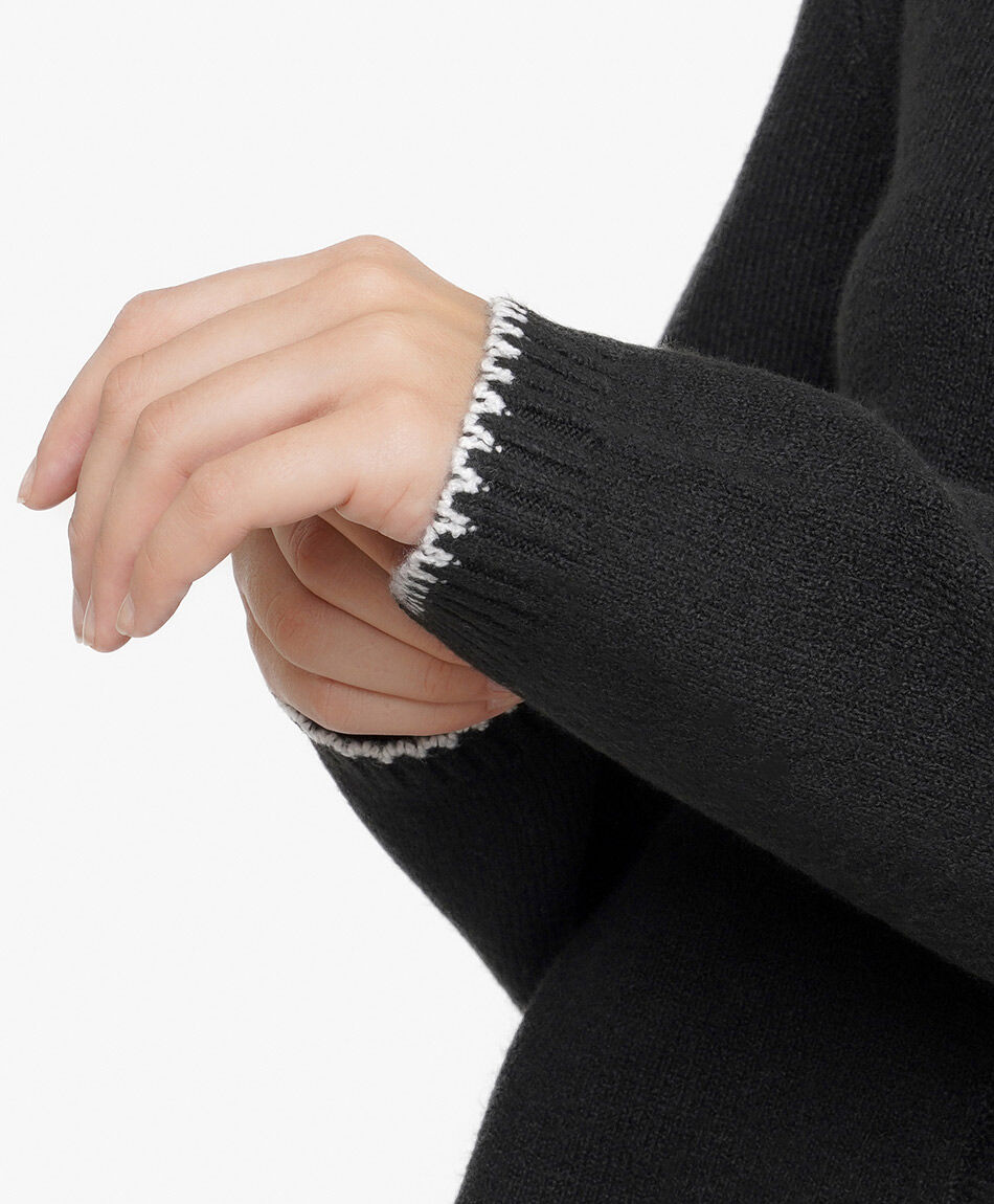 Cardigan mujer contraste puntadas