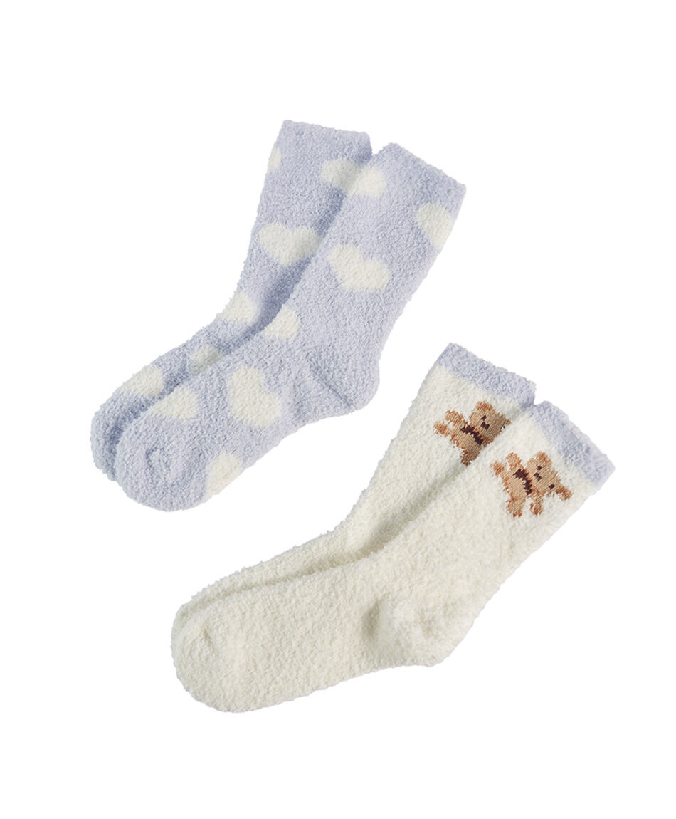 Pack 2 medias mujer dise&ntilde;o oso