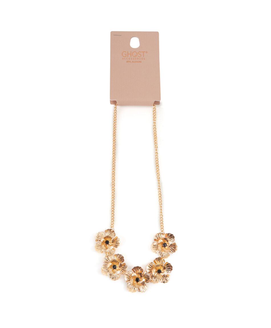 Collar mujer florcitas doradas