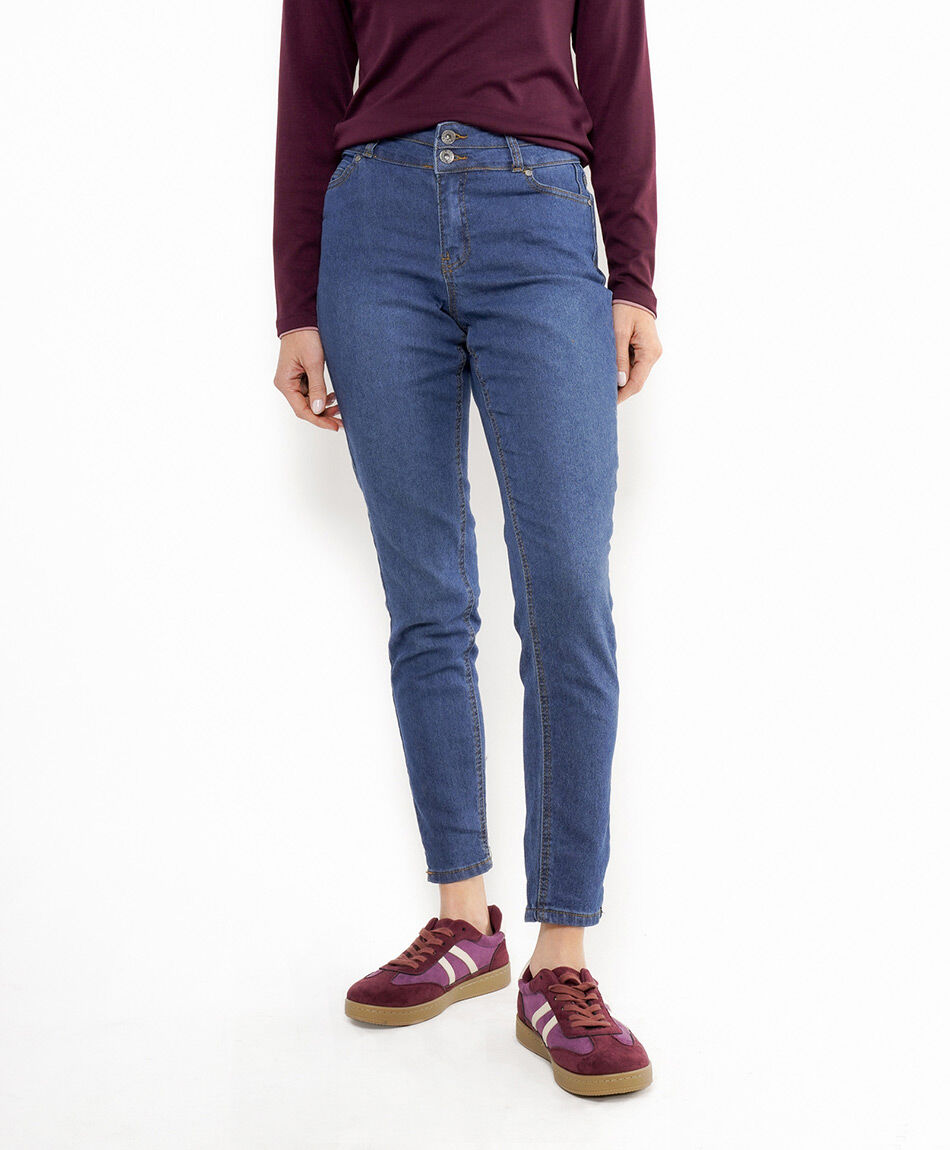 Jeans mujer pretina doble skinny fit
