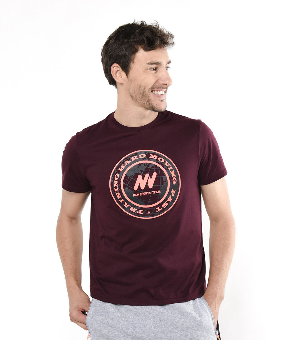 Remera deportiva hombre print mundo