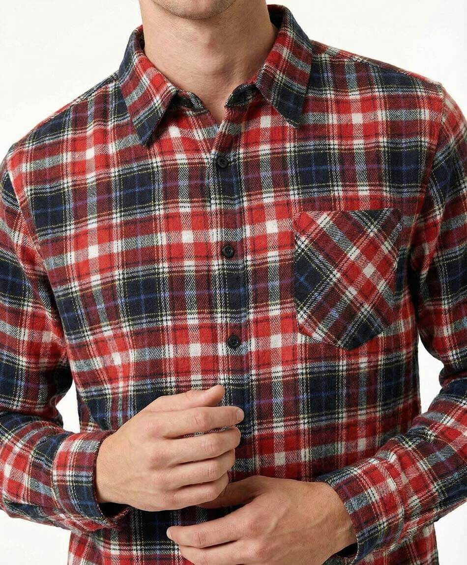 Camisa hombre roja franela