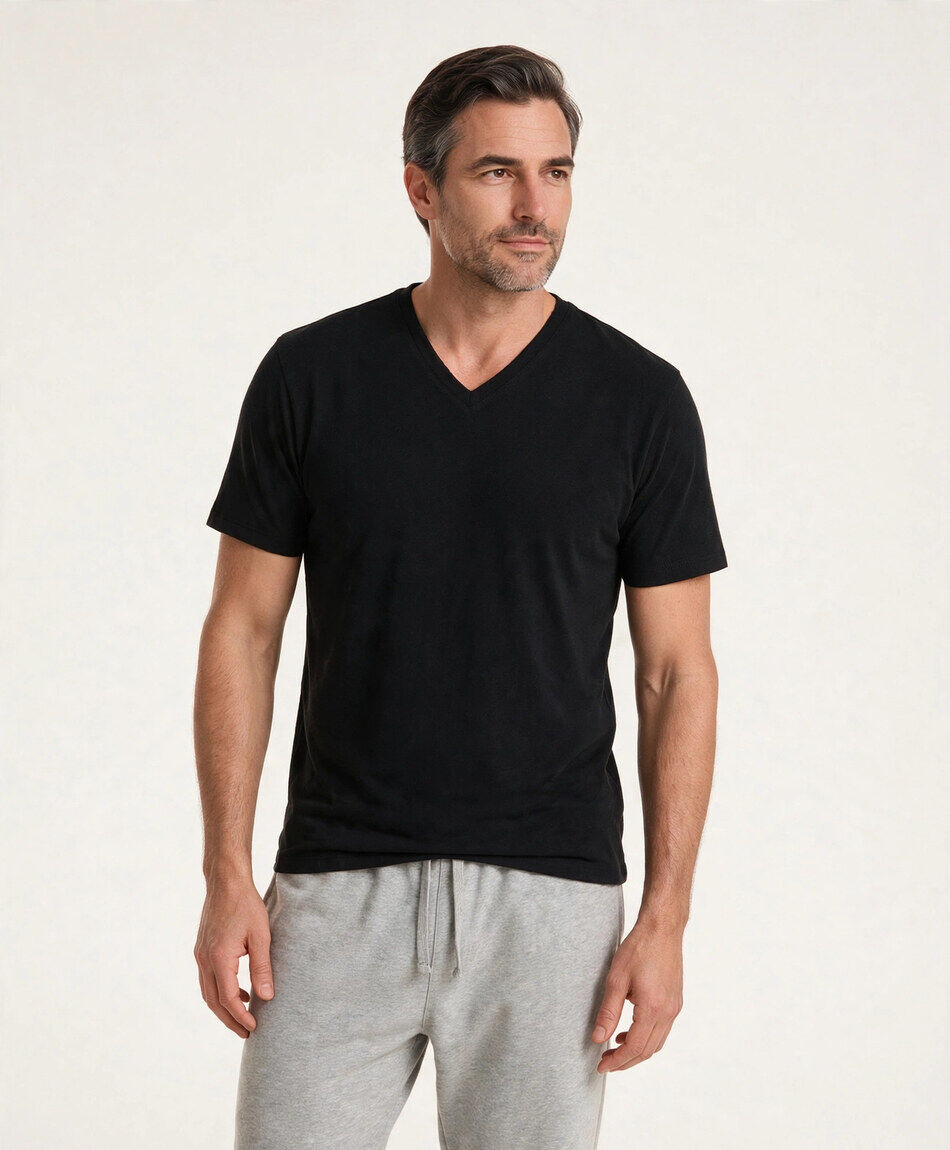 Camiseta hombre manga corta negra