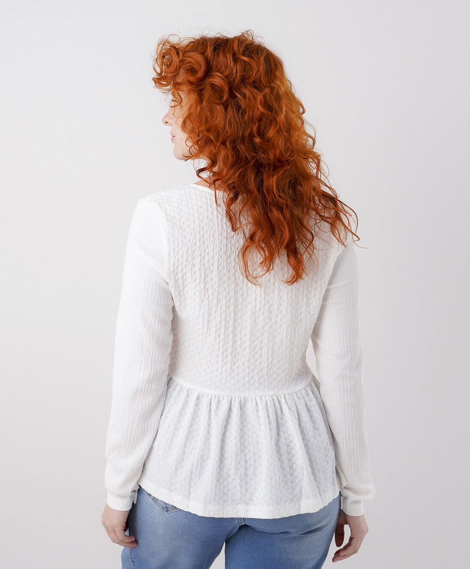 Camisa mujer jacquard botones