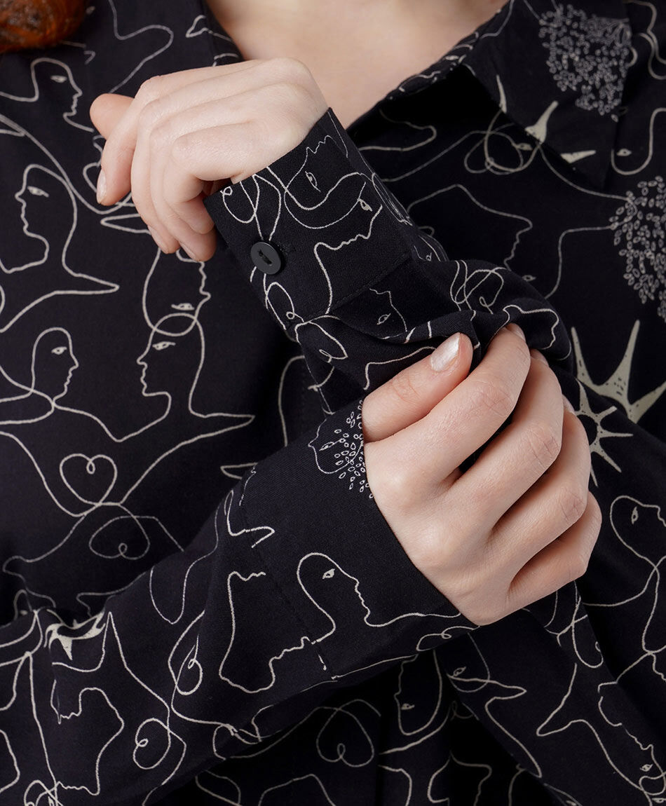 Camisa mujer print caras
