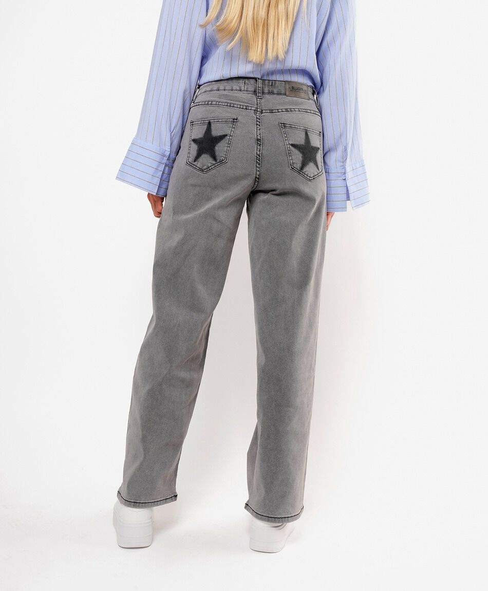 Jeans mujer wide leg estrella negra