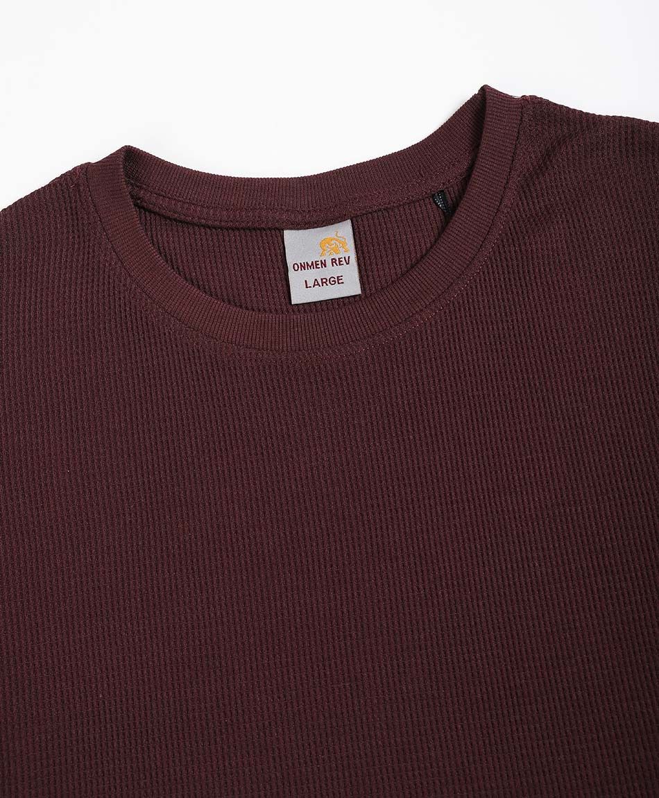 Remera hombre cuello redondo dark red