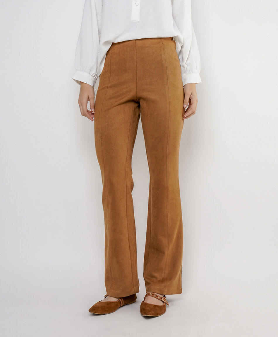 Pantal&oacute;n mujer suede liso