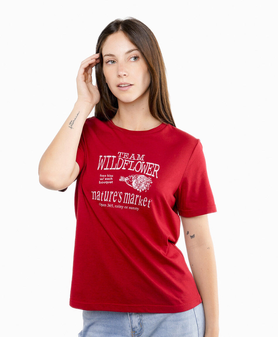 Remera mujer casual urbana red