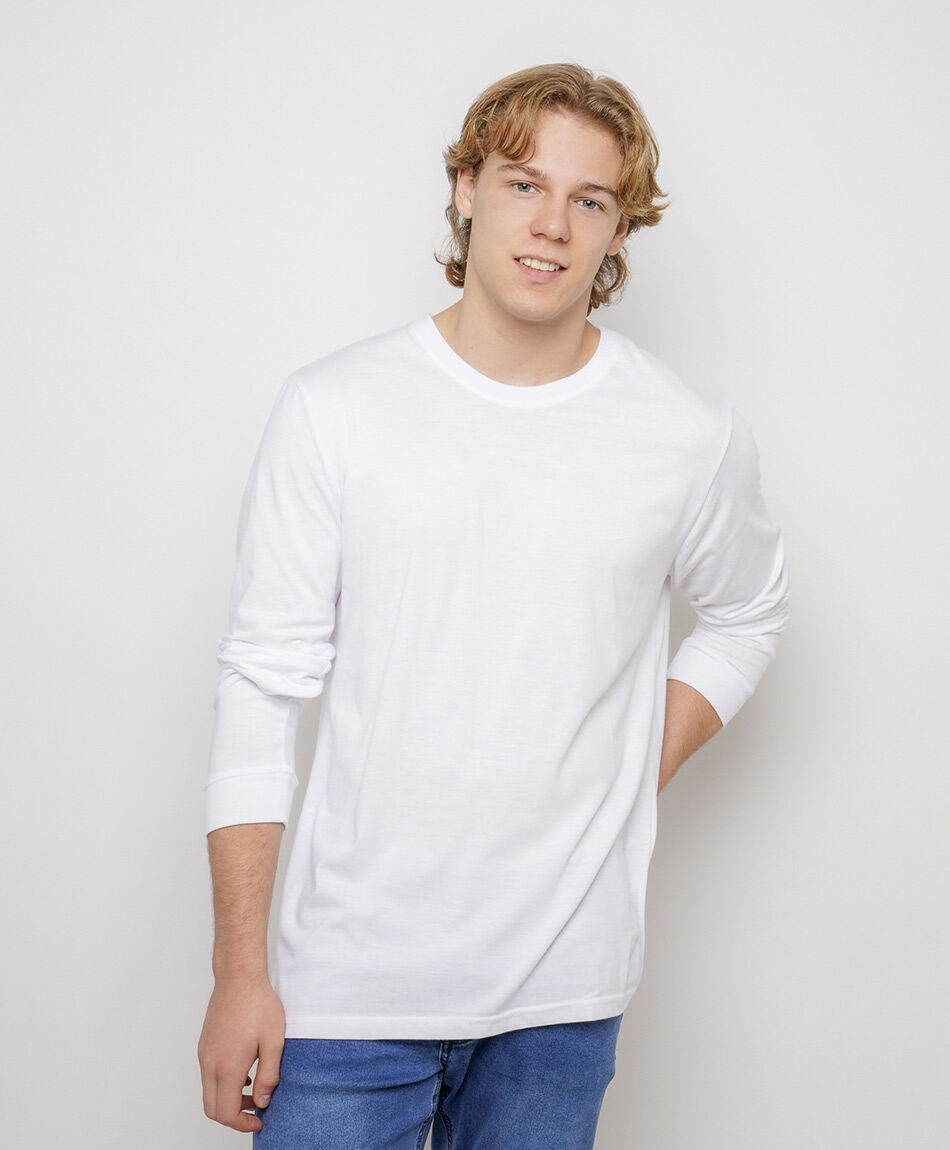 Remera hombre lisa manga larga