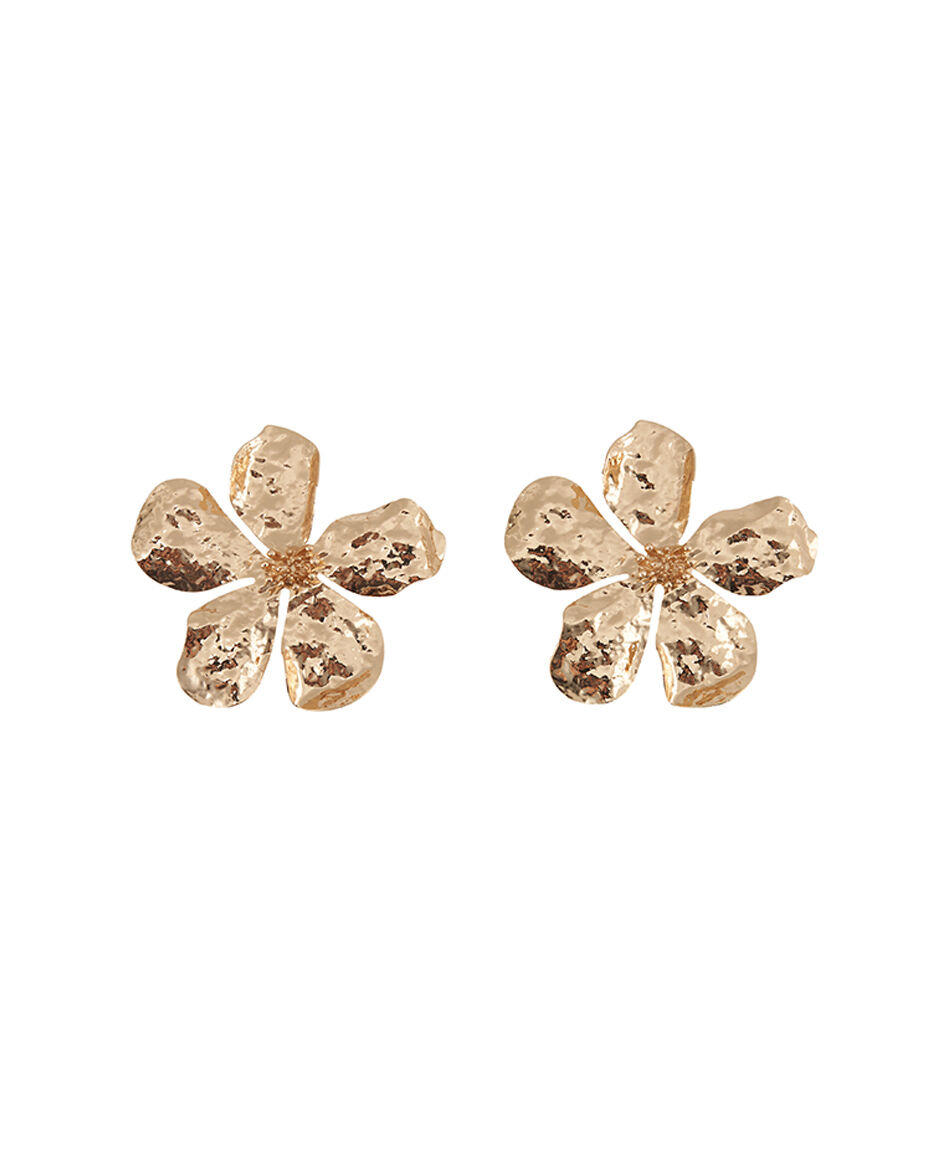 Aros mujer flor dorada