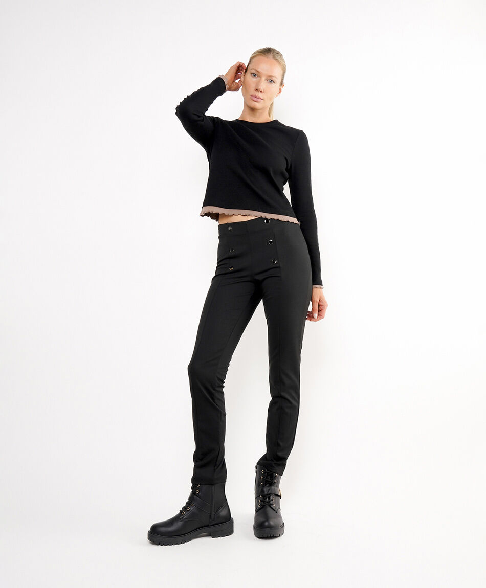 Pantal&oacute;n mujer botones tiro alto