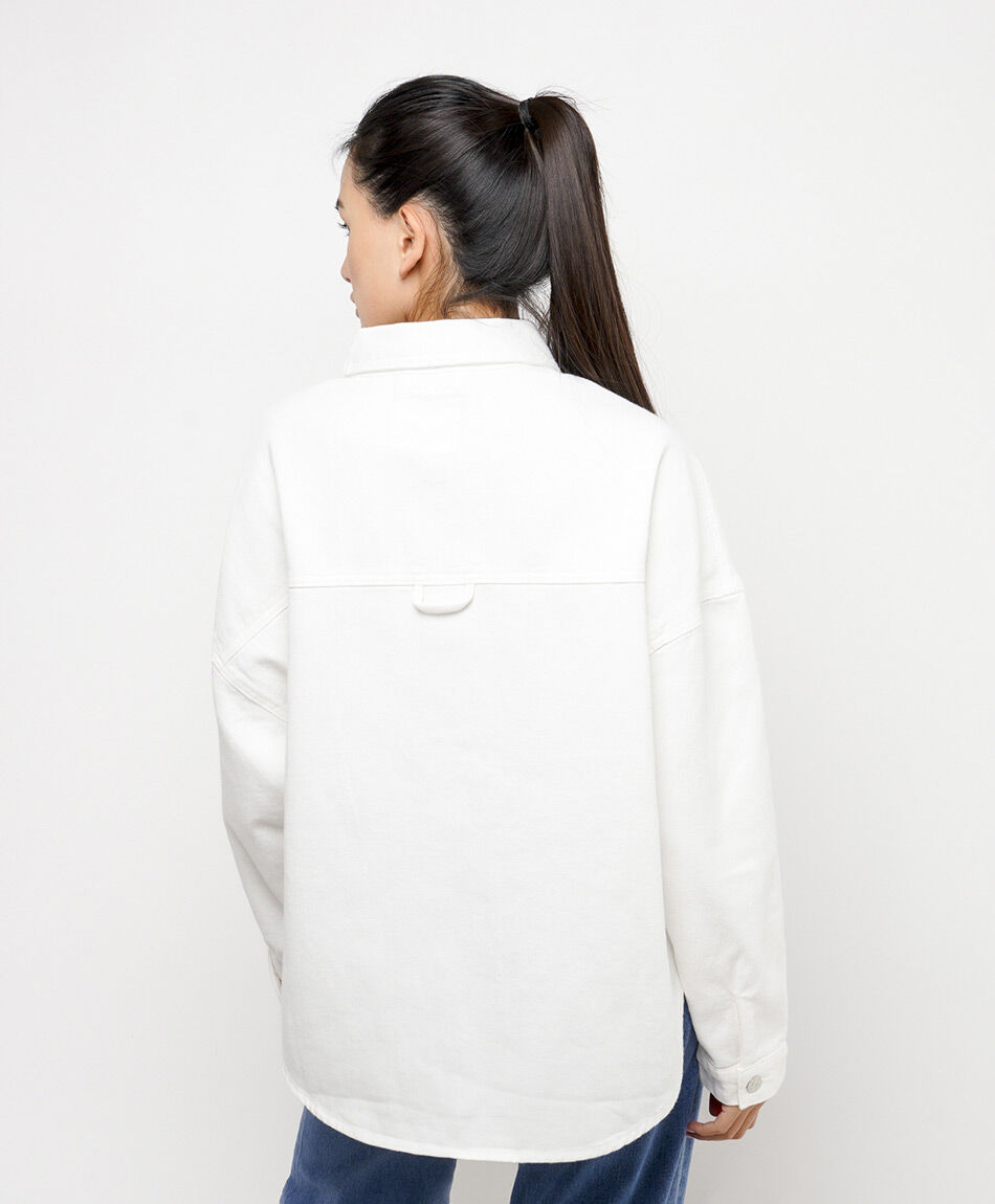 Camisa mujer denim blanca oversize