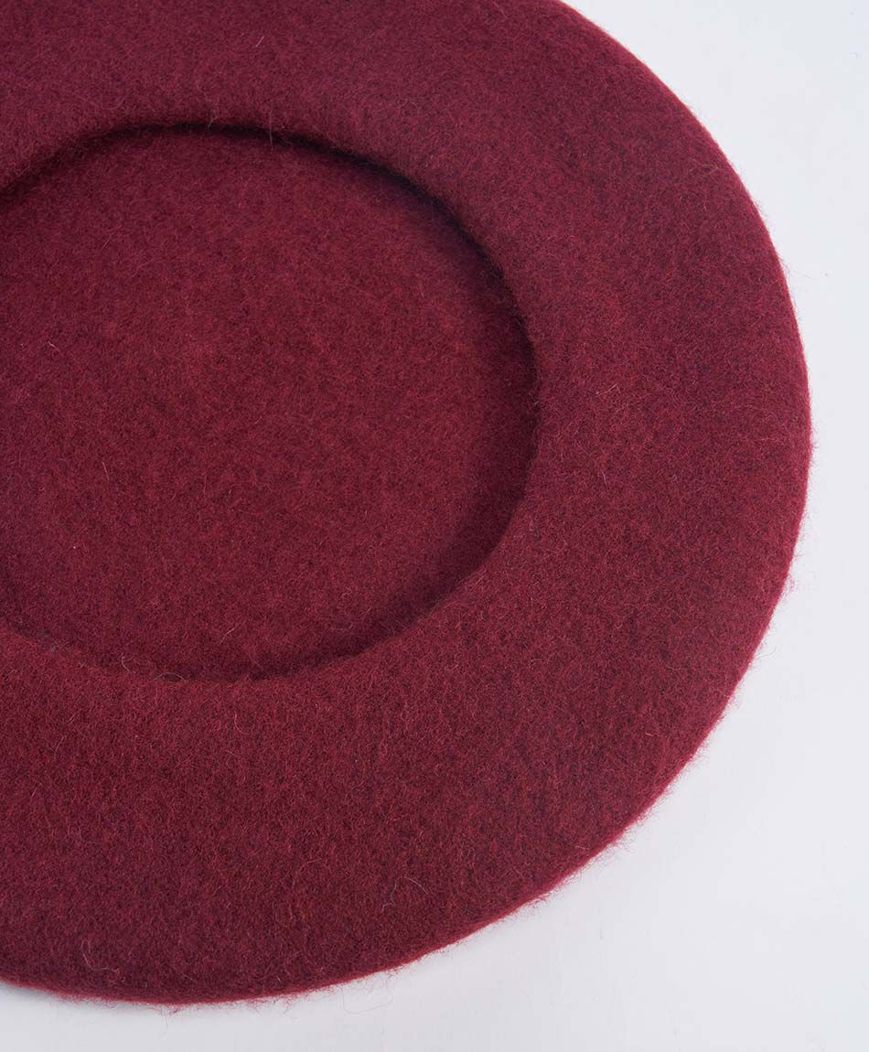 Boina mujer lanadark red