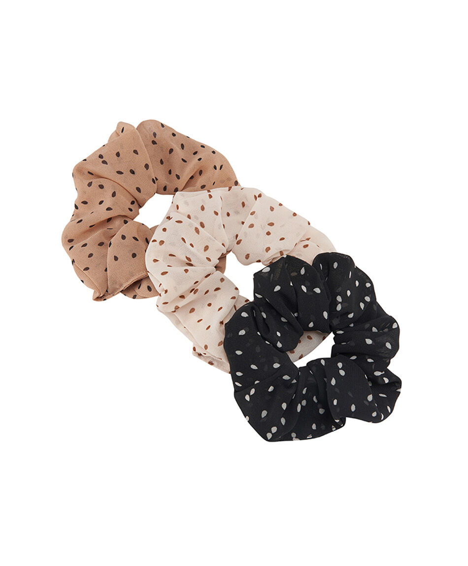 Set 3 scrunchies mujer puntos