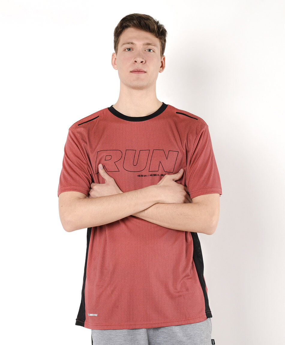Polera deportiva hombre bicolor run