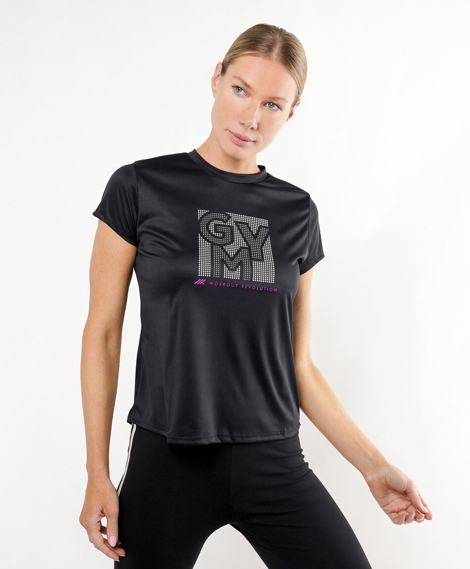 Remera deportiva mujer texto gym