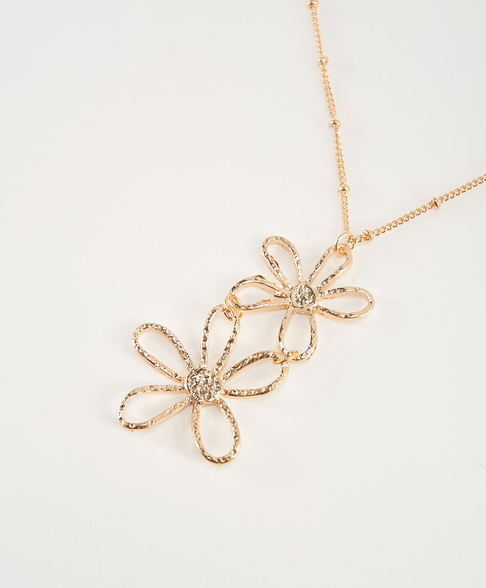 Set collar mujer flores gold