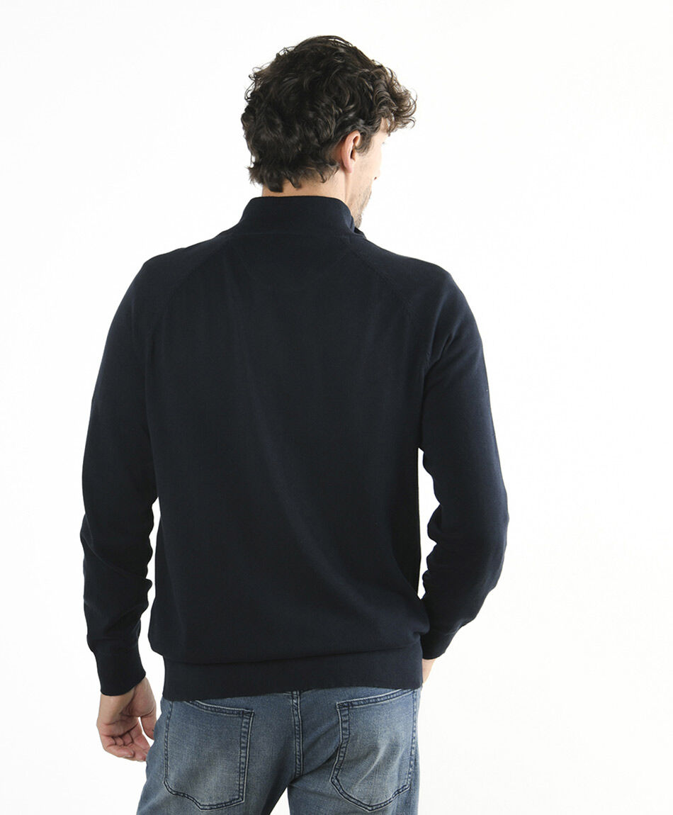 Sweater hombre cuello medio azul