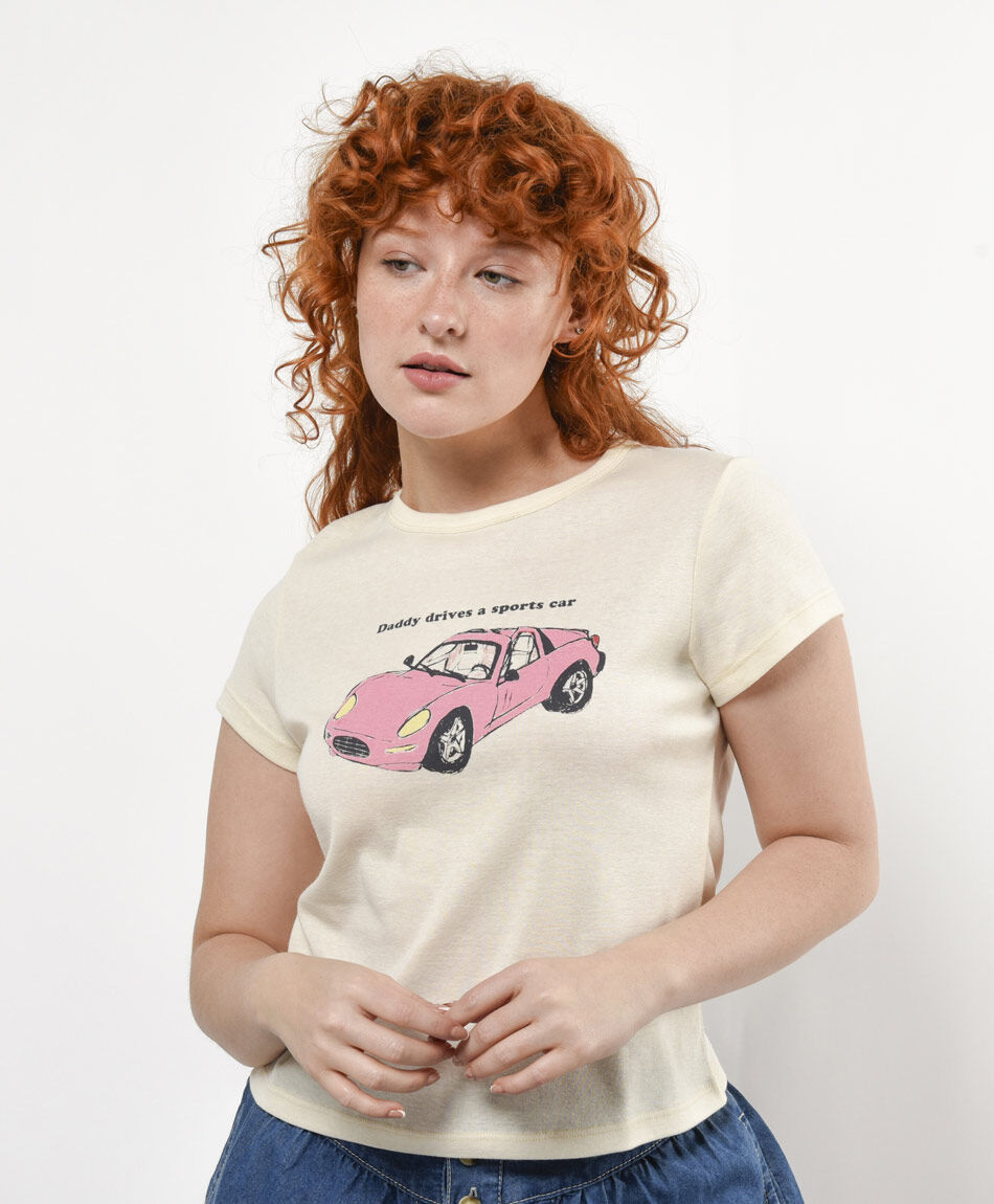 Remera mujer estampado auto