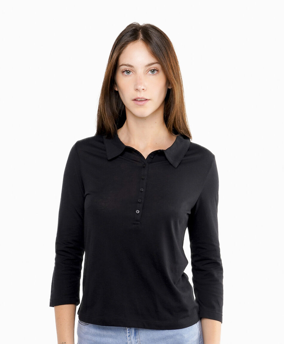 Remera mujer dise&ntilde;o botones black