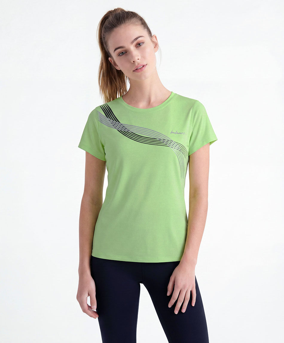 Remera deportiva mujer ondas verde
