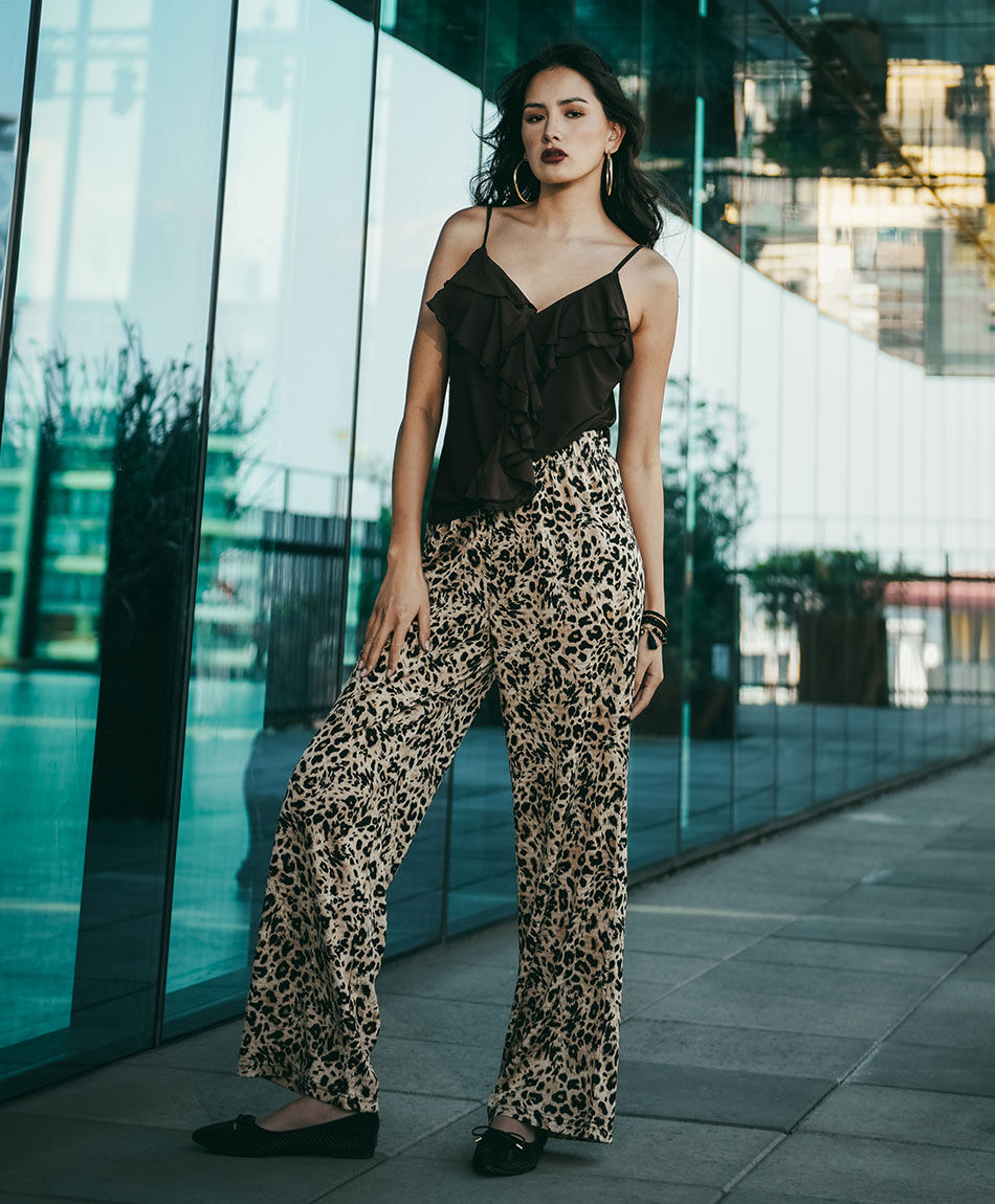 Pantal&oacute;n mujer animal print jacquard
