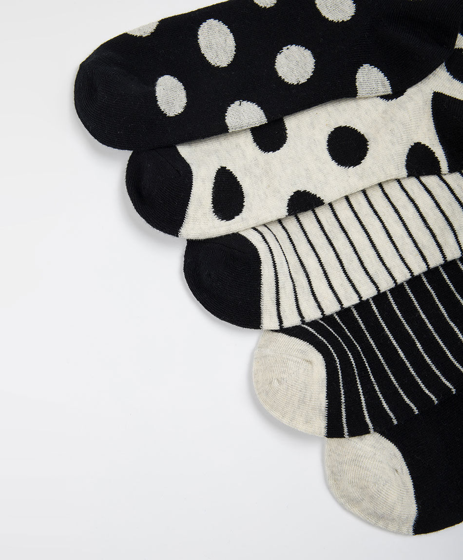 Pack 5 medias mujer cortos lunares