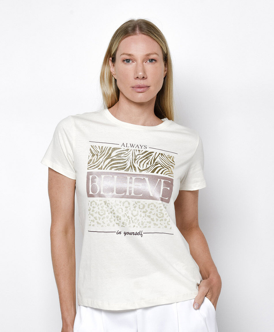 Remera mujer estampado believe