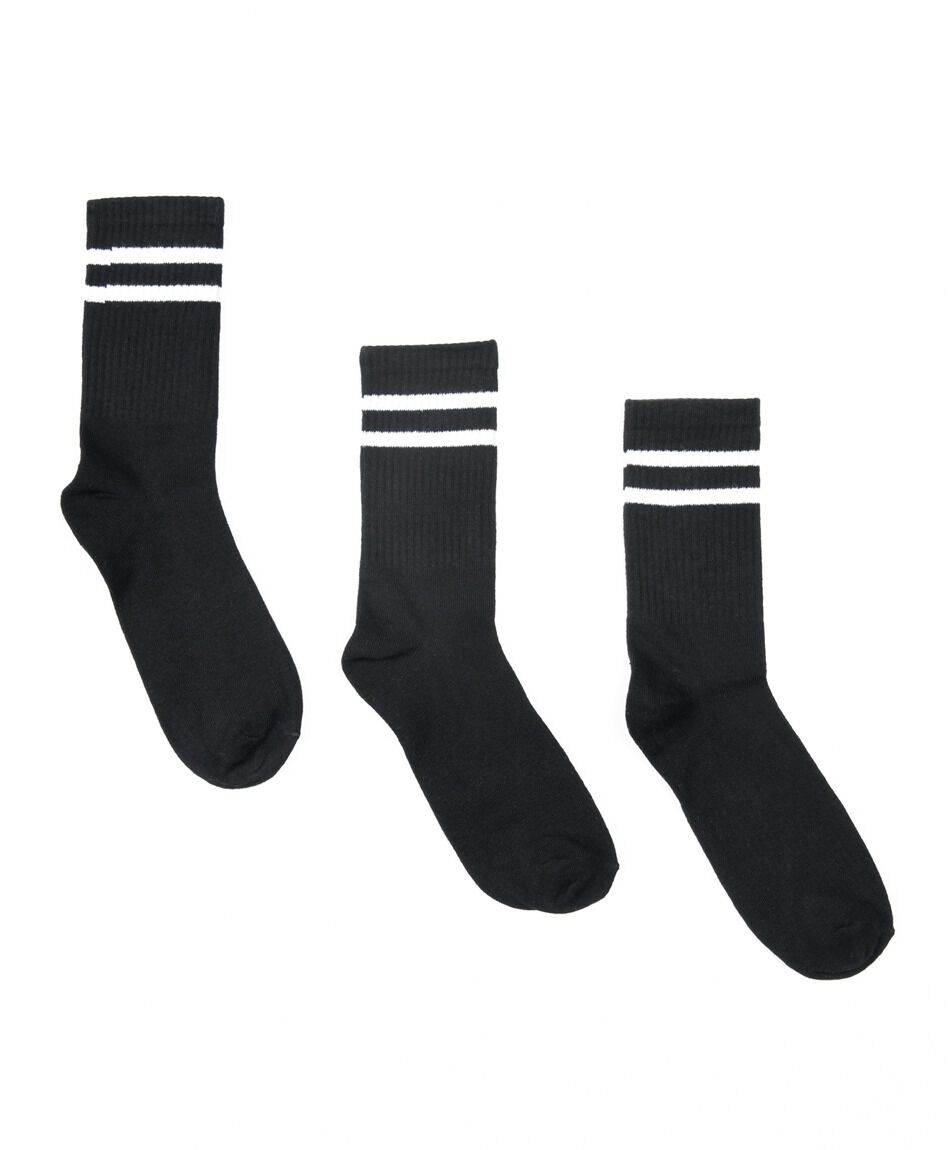 Pack 3 calcetines mujer tenis negro