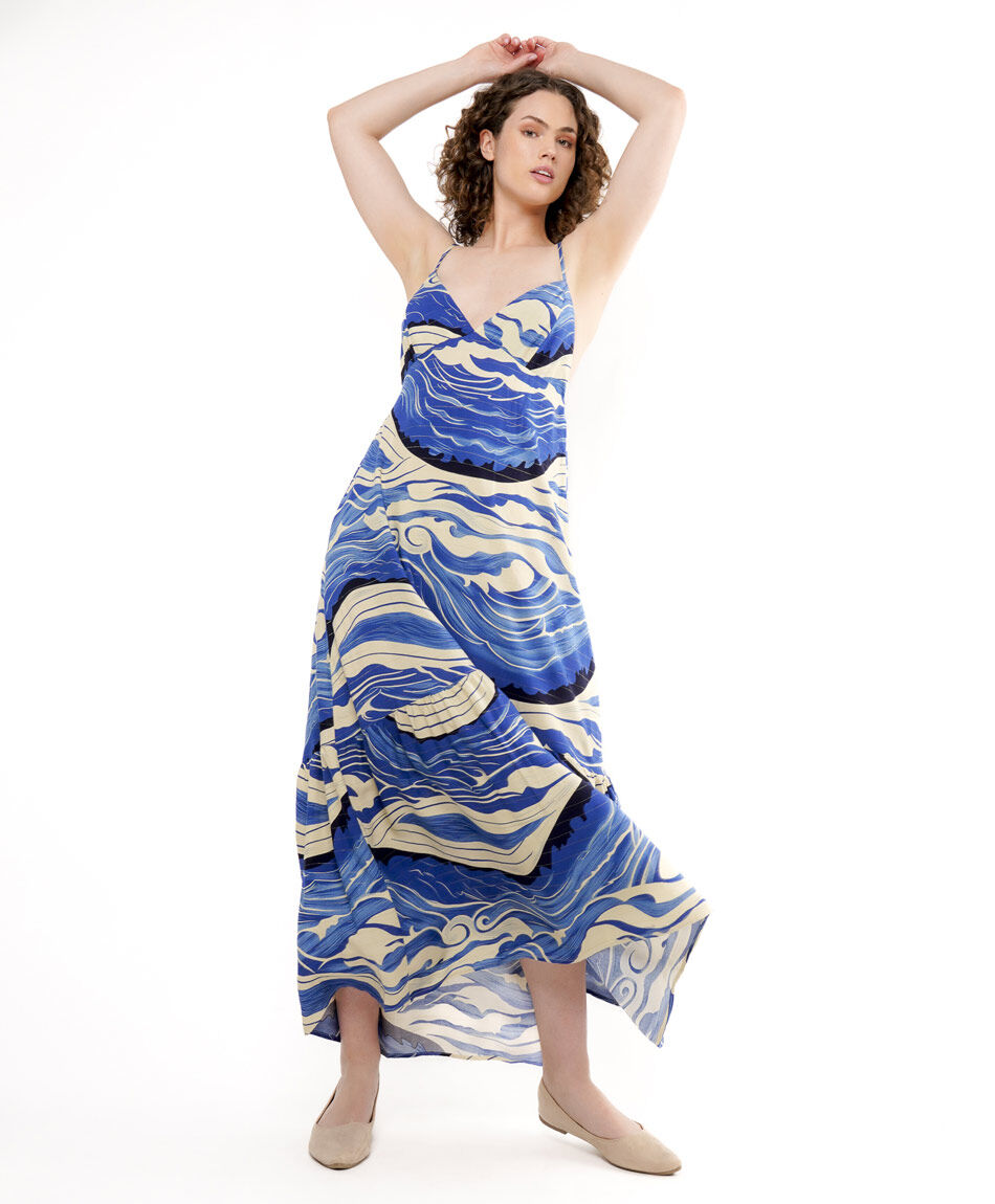 Vestido mujer estampado olas