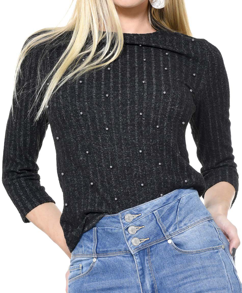 Polera canale perlas