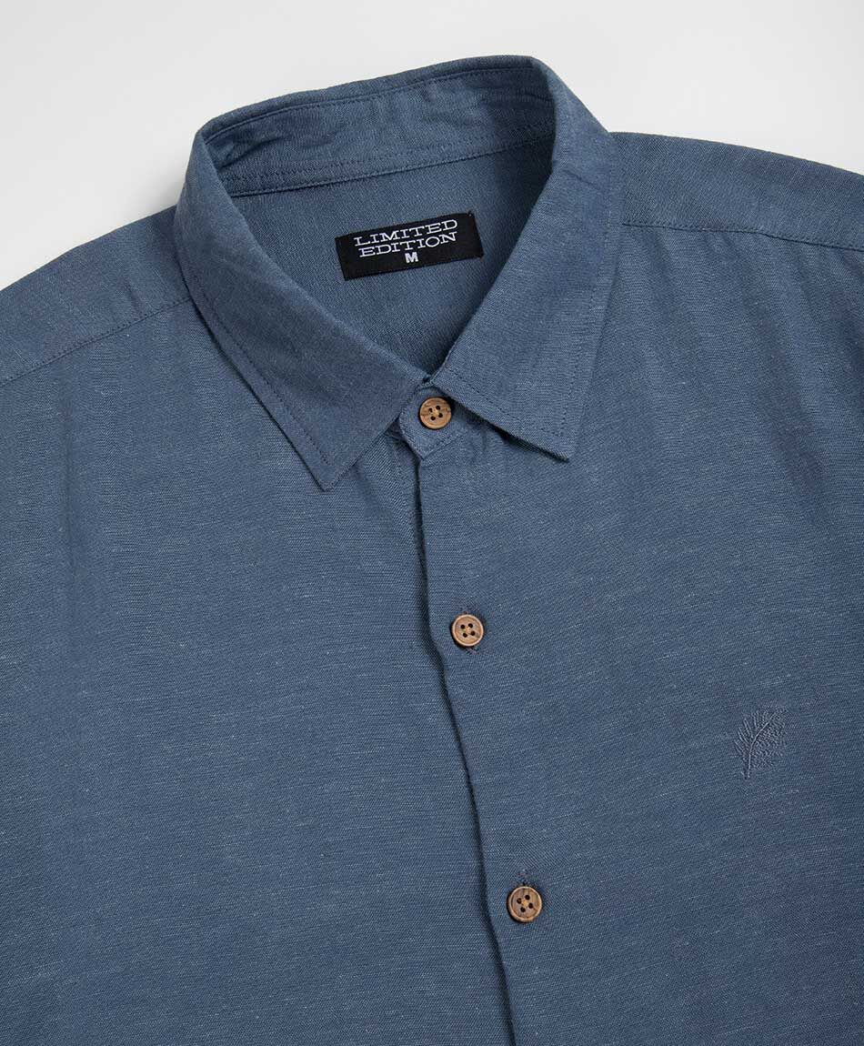 Camisa hombre lino bordado