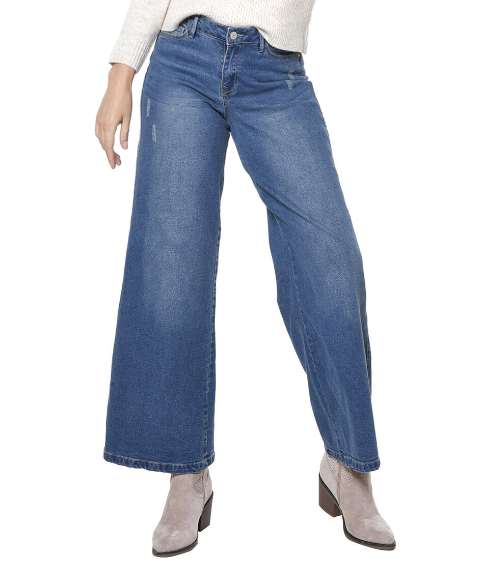 Jeans ancho tiro alto