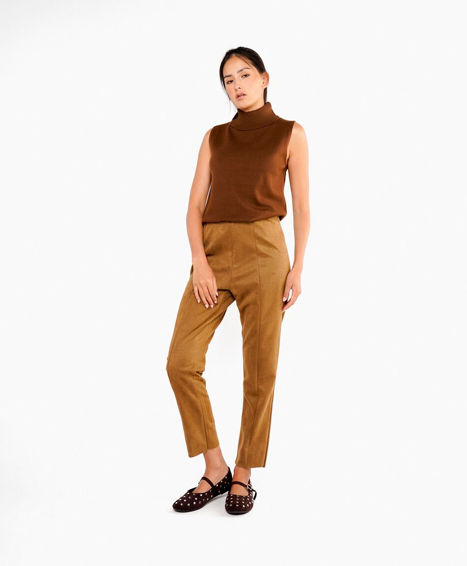 Pantal&oacute;n mujer suede liso