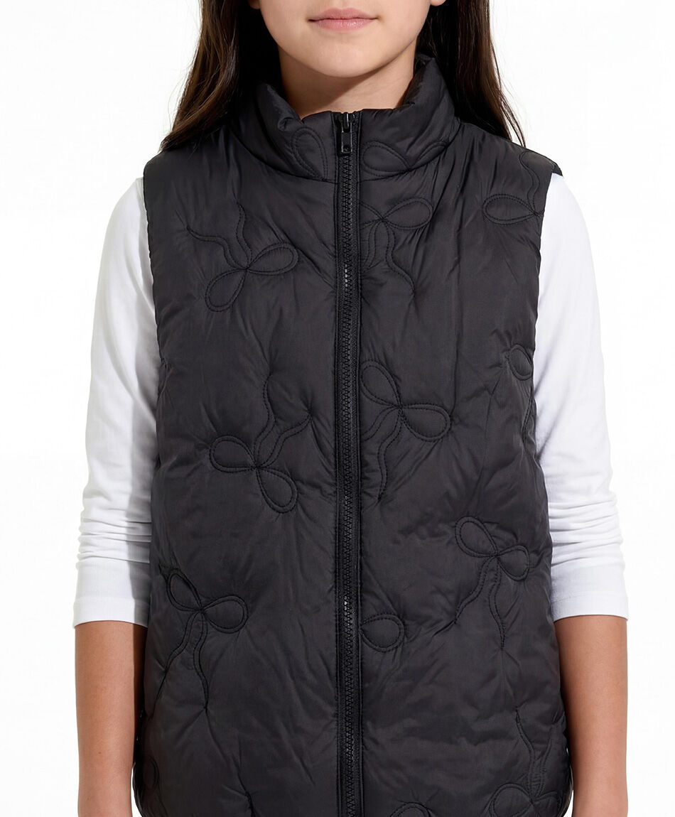 Parka ni&ntilde;a sin mangas negro
