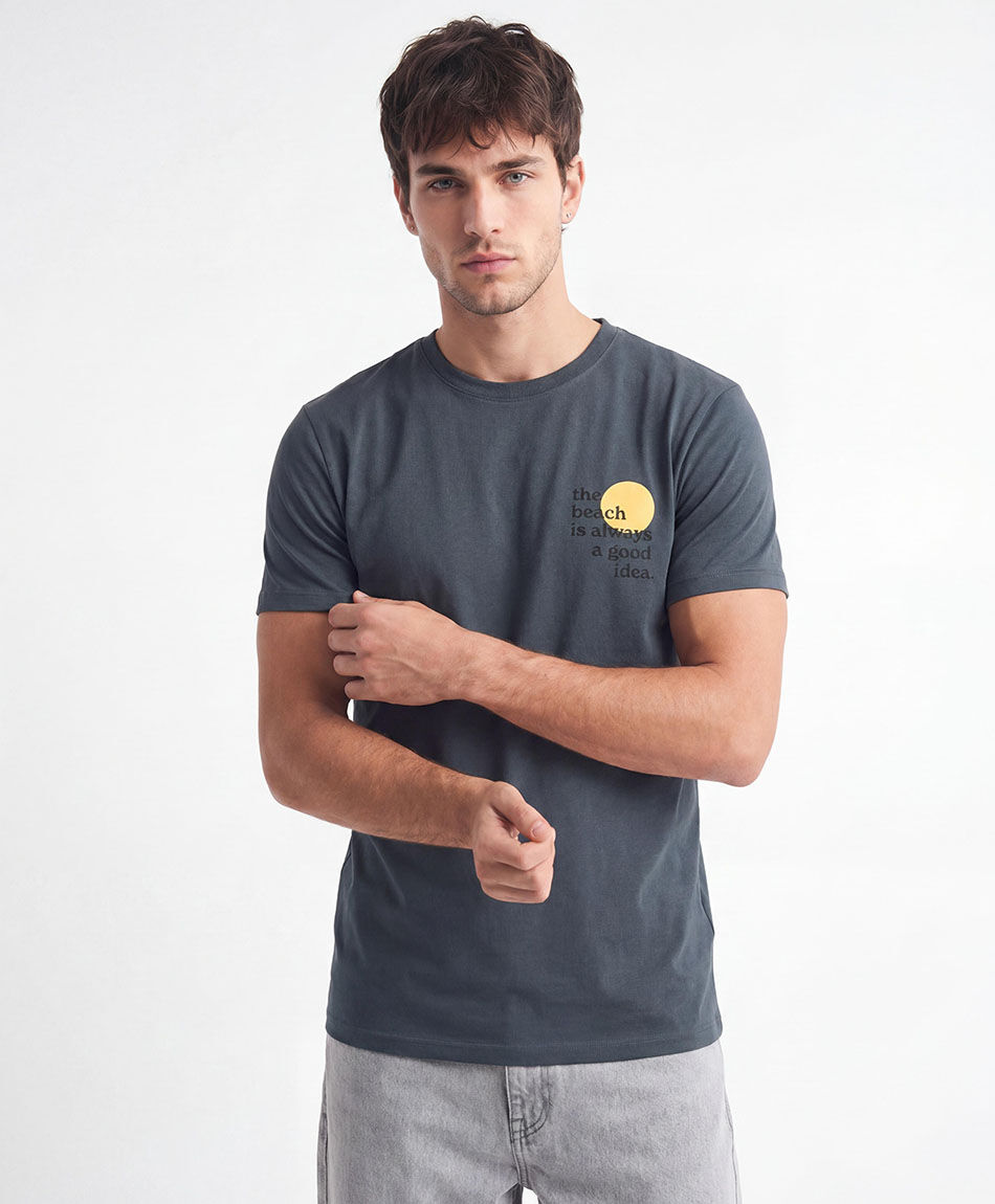 Remera hombre estampado tiny sun