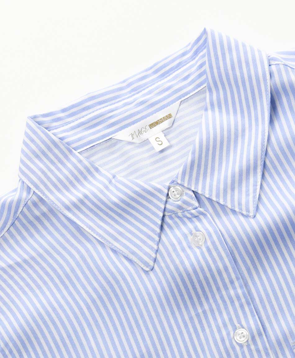 Blusa mujer rayas bolsillo azul
