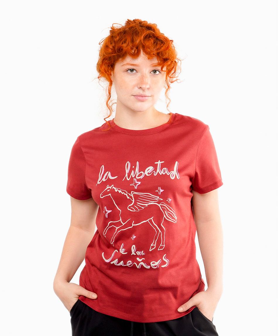 Remera mujer estampado pegaso