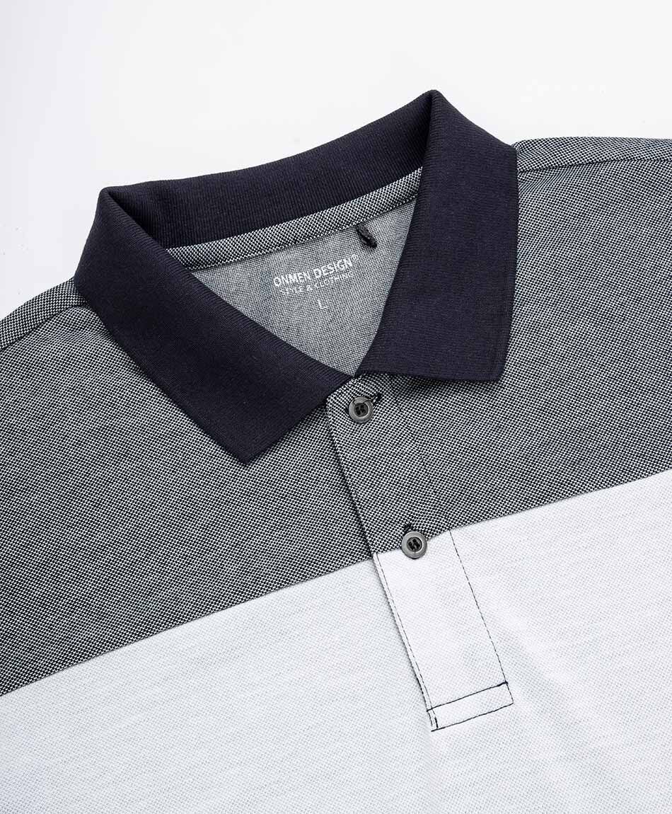 Remera hombre cuello polo grey and black
