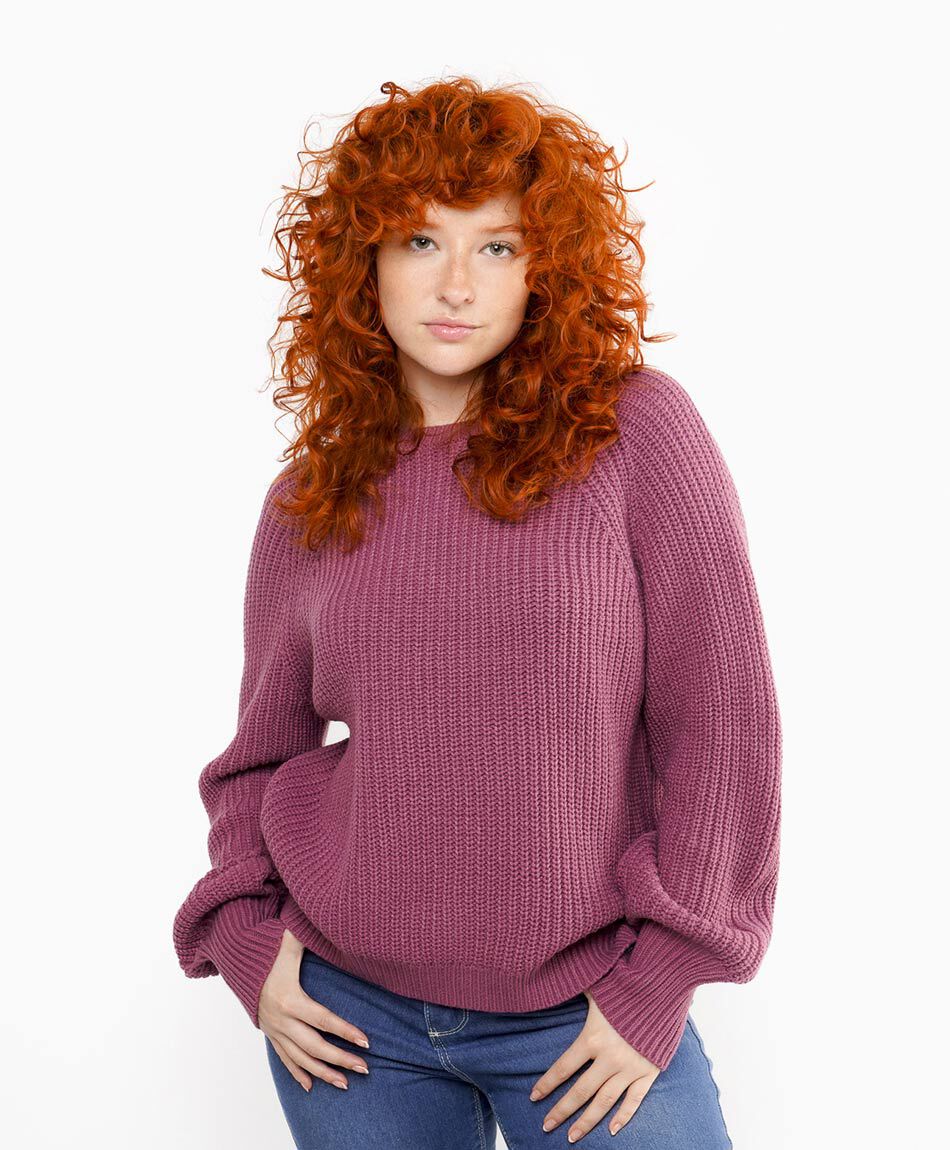 Sweater mujer punto ingl&eacute;s pink