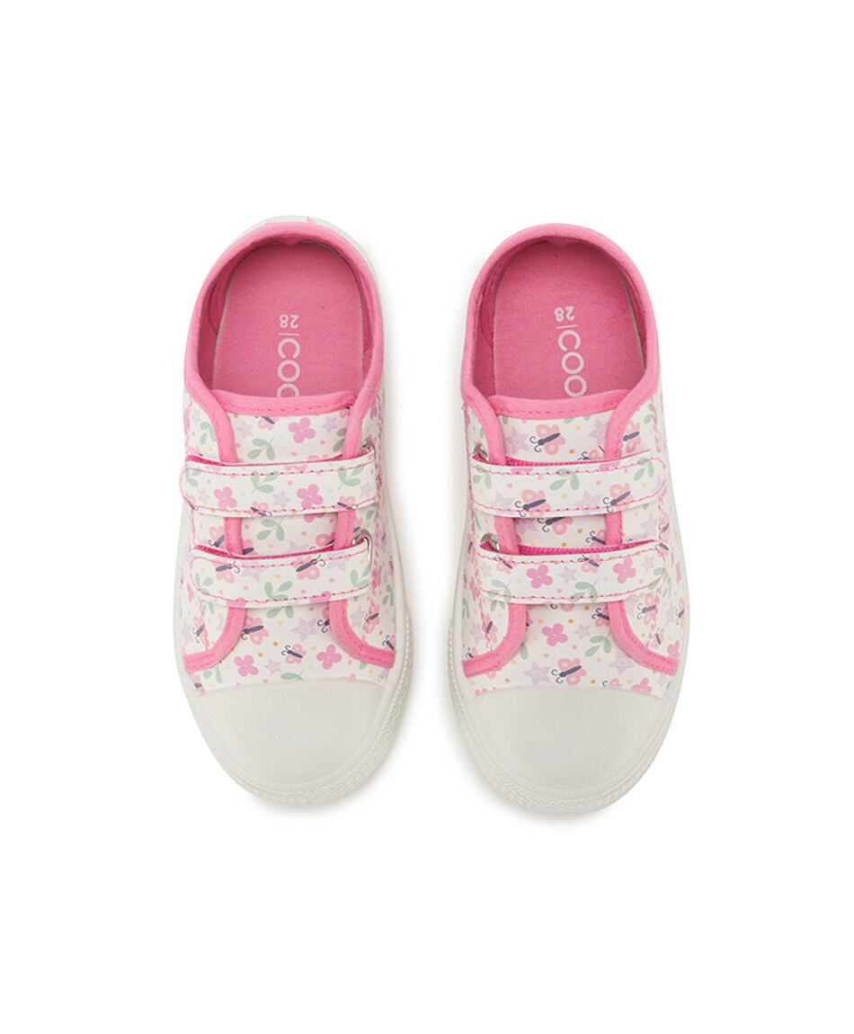 Zapatilla infantil (24 a 29) mariposas rosada