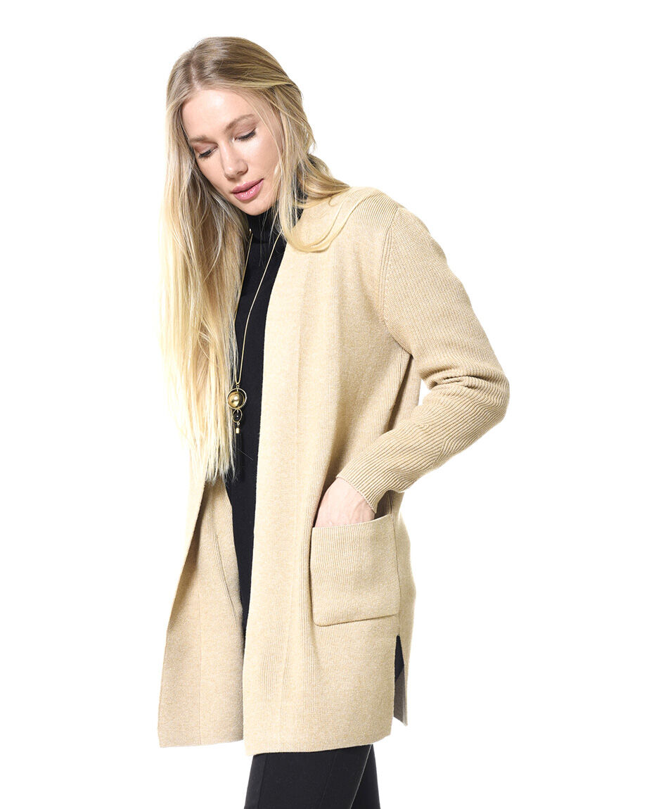 Cardigan largo bolsillos