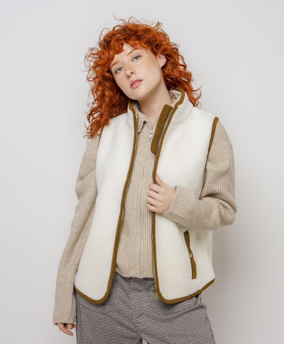 Buzo mujer sherpa sin mangas