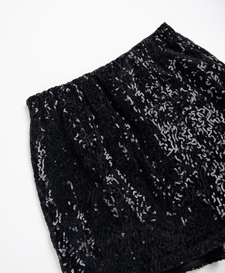 Mini pollera mujer short brillos